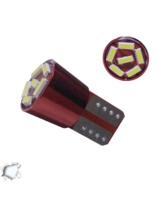 GLOBOSTAR® W5W-T10 81107 Λάμπα W5W T10 CANbus LED 1.6W 160lm 120° DC 12-24V IP20 Ψυχρό Λευκό 6000K - 6 x Epistar SMD4014 Chip - Μ1 x Π1 x Υ2.7cm - 1 Χρόνο Εγγύηση